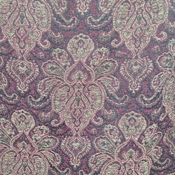 Vintage 8P Petite Womens Tapestry Skirt Set Burgundy Gold Medallion Jacquard - Picture 4 of 16